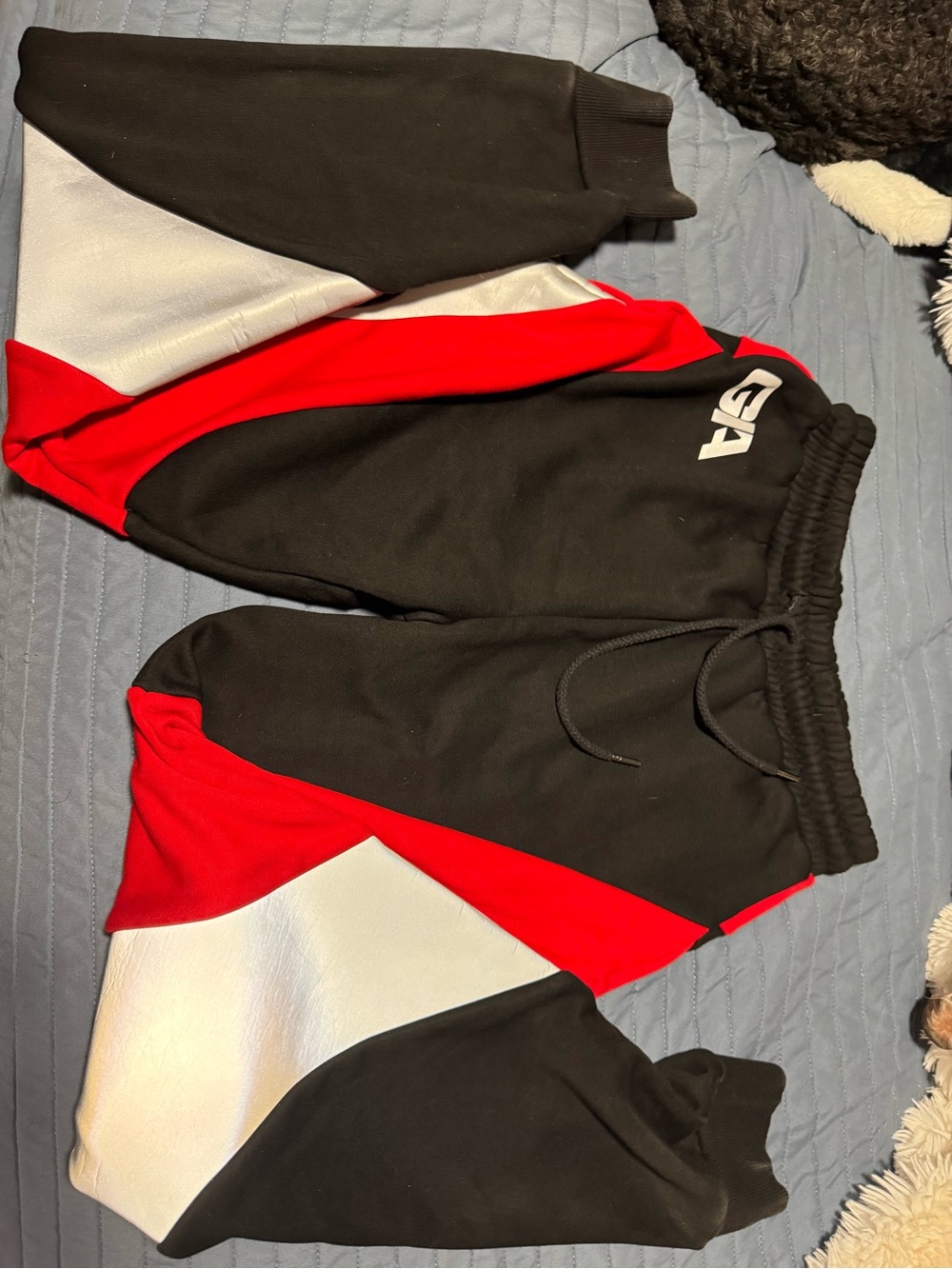 I.AM.GIA Black, Red & White Colorblock Jogger Pants